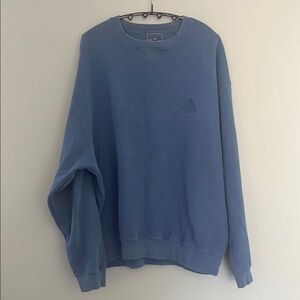 Faconnable Blue Crewneck Sweater with Ribbed Cuffs
